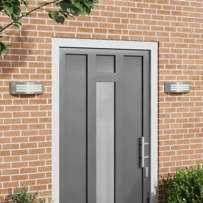 VidaXL Buiten wandlamp 2 pcs zilver 32 x 10 x 10 cm