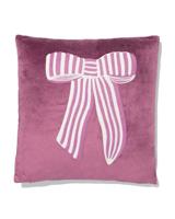 HEMA Kussen strik 40x40cm velours rood (donkerpaars) - thumbnail