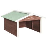 VidaXL Overkapping voor grasmaaier 72x87x50 cm vurenhout mokka en wit - thumbnail