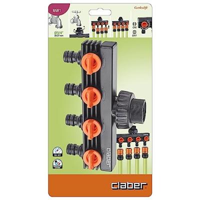 Claber Verdeelstuk 4-weg 8581 - Weerbestendig Kliksysteem voor Efficiënte Tuinbewatering - thumbnail