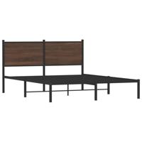 Bedframe zonder matras metaal bruin eikenkleurig 137x190 cm - thumbnail