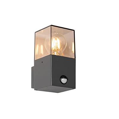 QAZQA Buiten wandlamp donkergrijs met bewegingsmelder IP44 - Denmark
