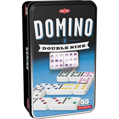 Selecta Tactic domino double nine spel in blik