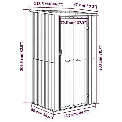 Tuinschuur 118,5x97x209,5 cm gegalvaniseerd staal groen