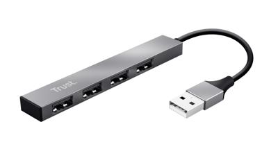 Trust Halyx 4-Port Mini USB Hub Aluminium - thumbnail