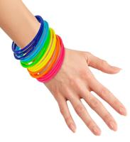 Armband 18 ringen neon multikleuren - thumbnail