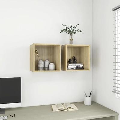 VidaXL Wandkasten 2 st 37x37x37 cm bewerkt hout sonoma eikenkleurig VidaXL Wandkasten 2 st 37x37x37 cm bewerkt hout sonoma eikenkleurig