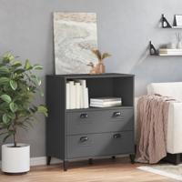 Boekenkast VIKEN 80x40x90 cm massief grenenhout antracietgrijs - thumbnail