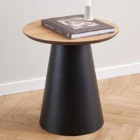 Bendt Ronde Bijzettafel 'Anemone' Eiken, 45cm, kleur Zwart - thumbnail