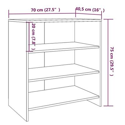 Dressoir 70x40,5x75 cm bewerkt hout sonoma eikenkleurig Dressoir 70x40,5x75 cm bewerkt hout sonoma eikenkleurig