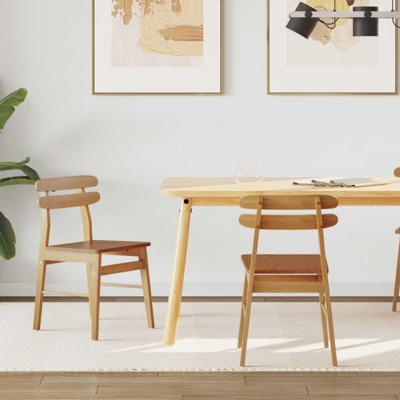 Eetkamerstoel 2 pcs Naturel Massief Hout