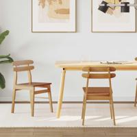 Eetkamerstoel 2 pcs Naturel Massief Hout - thumbnail