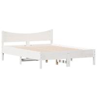 Bedframe massief grenenhout wit 135x190 cm - thumbnail