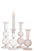 J-Line kaarshouder Ballen - glas - transparant|lichtroze - 2 stuks - thumbnail
