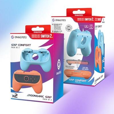Oniverse Nintendo Switch 2 Set van 2 Ergonomische Grips Oranje/Blauw