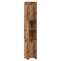 Badkamerkast 30x30x183,5 cm bewerkt hout oud houtkleurig - thumbnail