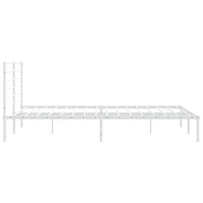 Bedframe met hoofdbord metaal wit 193x203 cm Bedframe met hoofdbord metaal wit 193x203 cm