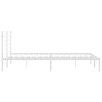 Bedframe met hoofdbord metaal wit 180x200 cm - thumbnail