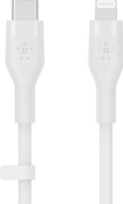 Belkin BoostCharge Flex siliconen USB Type C/Lightning-kabel (2 m), MFi-gecertificeerde 20 W PD Power Delivery-snellaadkabel voor iPhone 14/14 Plus, 13, 12, Pro, Max, mini, SE, iPad en meer – Wit