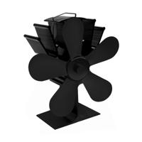 YL602 5-Blade hoge temperatuur metalen warmte aangedreven open haard kachel fan (zwart) - thumbnail