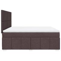 Boxspring met matras stof donkerbruin 180x200 cm - thumbnail