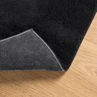 Vloerkleed laagpolig zacht en wasbaar 140x200 cm zwart - thumbnail