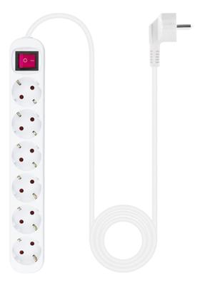 Printplaat NANOCABLE Regleta de enchufes de 6 tomas con interruptor, 1.4 metros Blanca