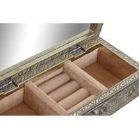 Doos-Juwelenkistje Home ESPRIT Wit Champagne Hout Aluminium 22,5 x 10 x 6,5 cm - thumbnail