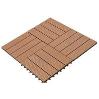VidaXL Wpc tegels 30x30cm 11 stuks 1m2 bruin - thumbnail