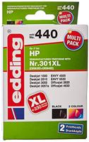 Edding Inktcartridge vervangt HP 301XL, CH563EE, CH564EE Compatibel Combipack Zwart, Cyaan, Magenta, Geel EDD-440 EDD-440 - thumbnail