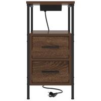 Nachtkastje bruin eikenkleur 30 x 48 x 61 cm Bewerkt hout - thumbnail