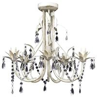VidaXL Kristallen kroonluchter met wit elegant design (5 lampen) - thumbnail