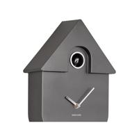 Wall Clock Modern Cuckoo Metallic Dark Grey - thumbnail