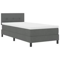 Boxspringbed met Matras Donkergrijs 100x200 cm Stof - thumbnail