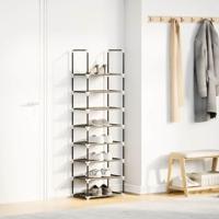 Schoenenrek 8-laags 44x28x145 cm nonwoven stof zwart - thumbnail