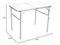 Marbueno Opvouwbare Aluminium Tafel D25 Camping en Strand 90X60X39/70 cm 10031 - thumbnail