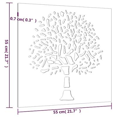 VidaXL Wanddecoratie tuin boomontwerp 55x55 cm cortenstaal