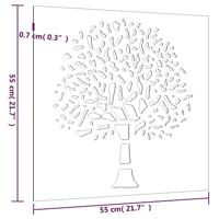 VidaXL Wanddecoratie tuin boomontwerp 55x55 cm cortenstaal - thumbnail