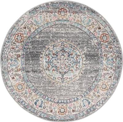 Karpet24 Salsa - Vintage Vloerkleed Grijs, Weerbestendig & UV-bestendig voor Binnen & Buiten-Ø 120 cm rond Karpet24 Salsa - Vintage Vloerkleed Grijs, Weerbestendig & UV-bestendig voor Binnen & Buiten-Ø 120 cm rond