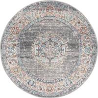 Karpet24 Salsa - Vintage Vloerkleed Grijs, Weerbestendig & UV-bestendig voor Binnen & Buiten-Ø 120 cm rond - thumbnail