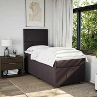 Boxspring met matras stof donkerbruin 80x200 cm - thumbnail