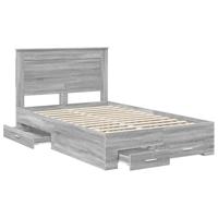 Bedframe met lade met hoofdeinde met opslag Bewerkt hout - thumbnail