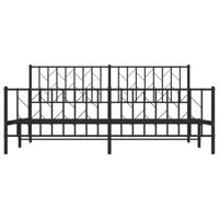 Bedframe met hoofd- en voeteneinde metaal zwart 183x213 cm - thumbnail