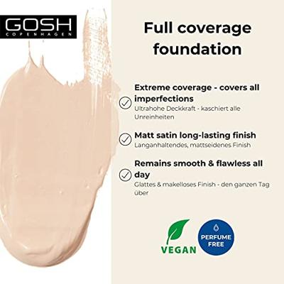 Gosh Dextreme Full Coverage Foundation 30ml 002 Ivory Dames Gosh Dextreme Full Coverage Foundation 30ml 002 Ivory Dames