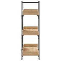 Boekenkast 3-laags 100x33x108,5 cm bewerkt hout sonoma eiken - thumbnail
