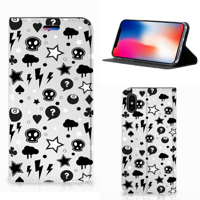 Mobiel BookCase Apple iPhone X | Xs Silver Punk - thumbnail