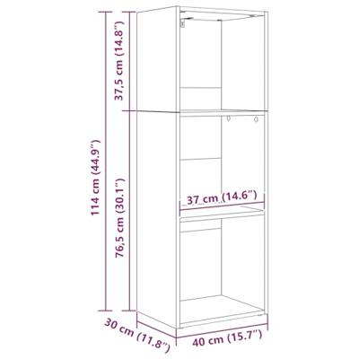 Boekenkast Zwart eiken 40 x 30 x 114 cm Bewerkt hout