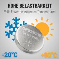 ABSINA SR920SW Horlogebatterij, 1,55 V, zilveroxide, verpakking van 10 stuks, knoopcel SR920SW, lekvrij en lange houdbaarheid, batterij SR920SW / LR921 / 371/370 / LR69 / AG6 - SR 920 SW horloges, - thumbnail