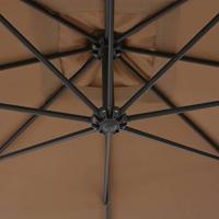 VidaXL Zweefparasol met stalen paal 300 cm taupe - thumbnail