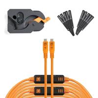 Tether Tools LeverLock & Cable Kit, Optima 10G, 31&apos; (9.2m), straight orange - thumbnail